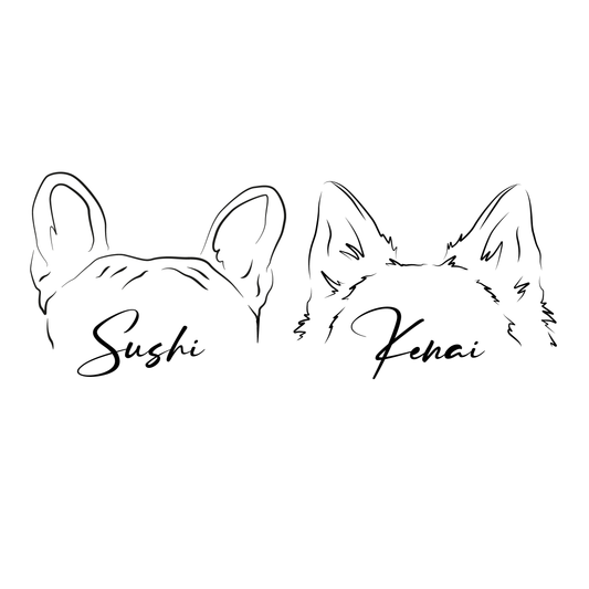 Ilustración Digital Estilo Minimalista Orejitas