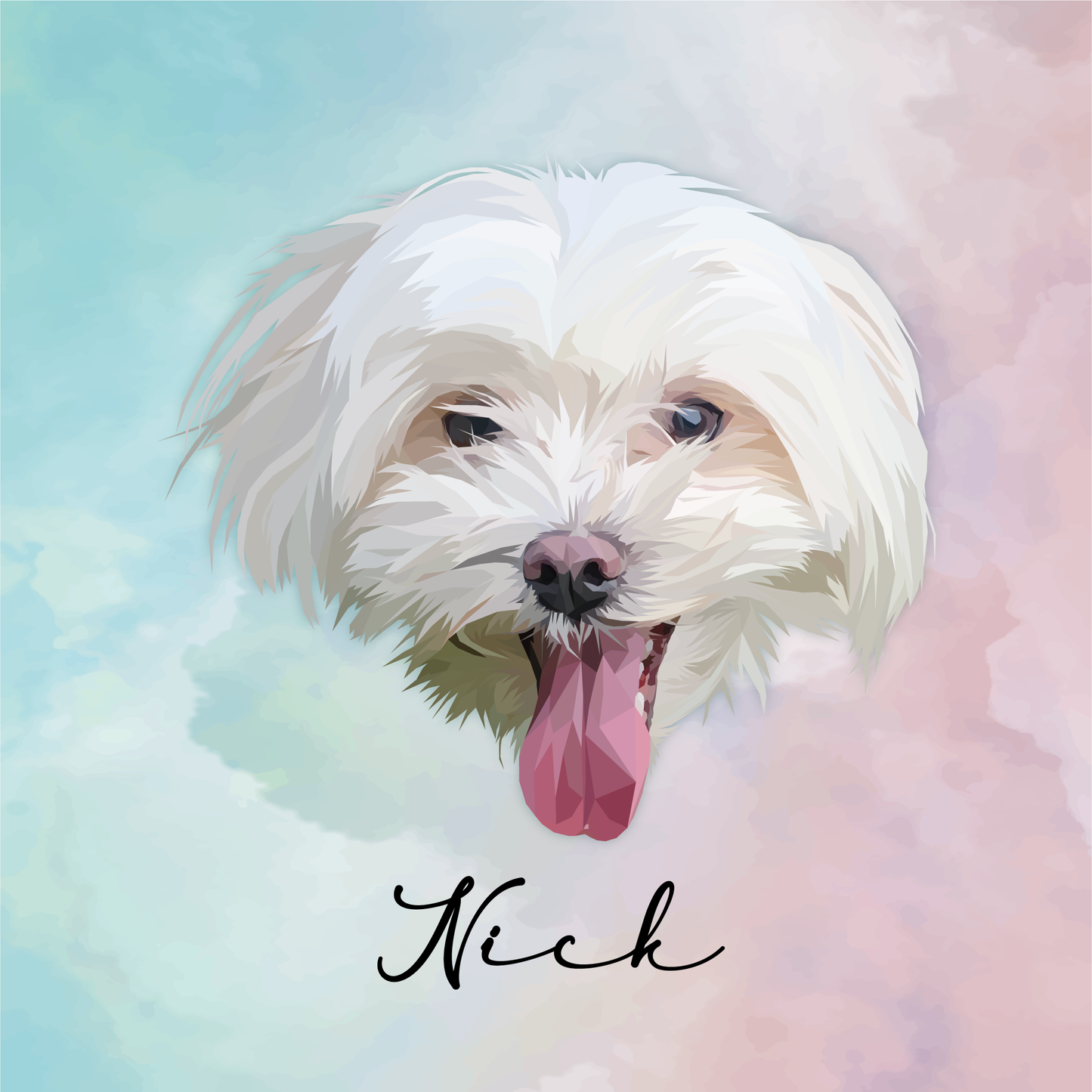 Ilustración Digital Rostro Low Poly