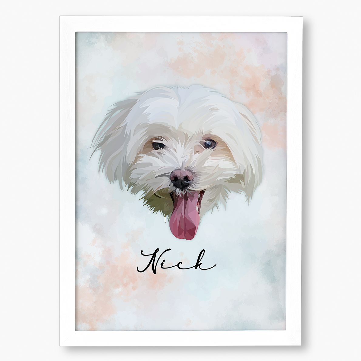 Cuadro Ilustración Rostro Low Poly