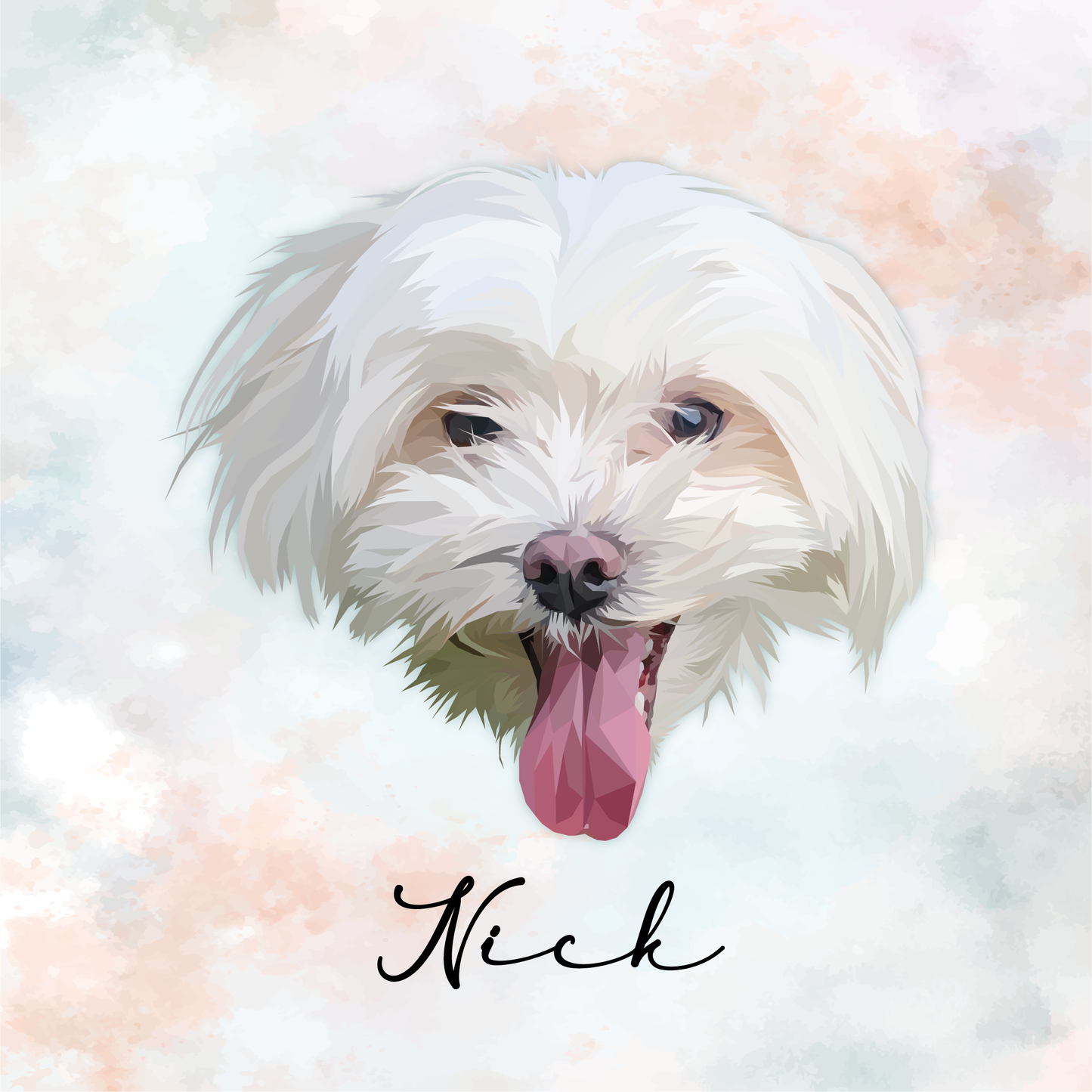 Ilustración Digital Rostro Low Poly