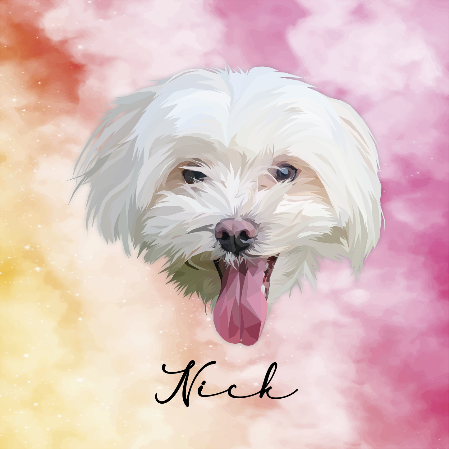 Ilustración Digital Rostro Low Poly