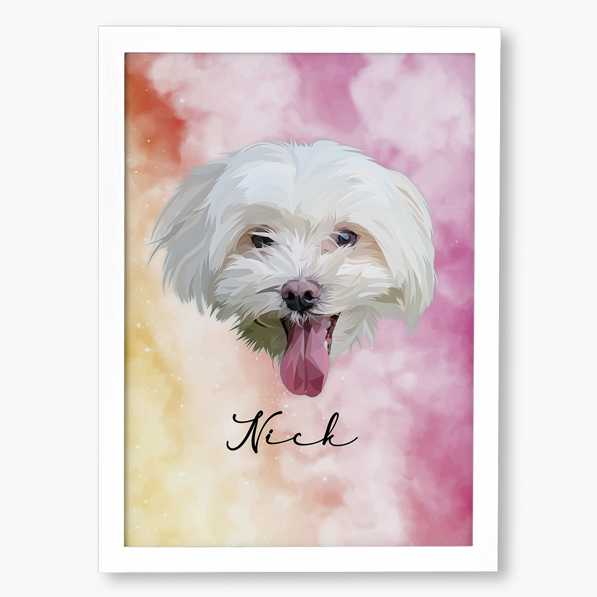 Cuadro Ilustración Rostro Low Poly