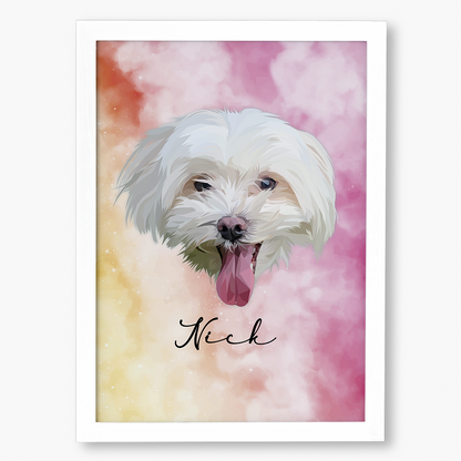 Cuadro Ilustración Rostro Low Poly