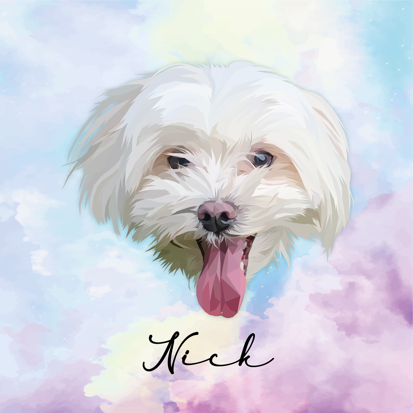 Ilustración Digital Rostro Low Poly