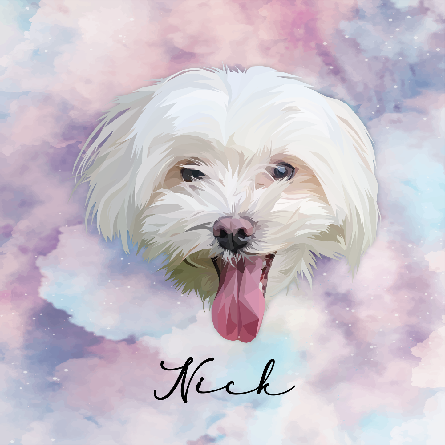 Ilustración Digital Rostro Low Poly