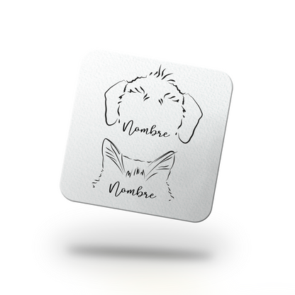 Pack Posavasos Personalizados Ilustración Minimalista Orejitas