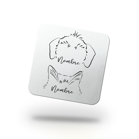 Pack Posavasos Personalizados Ilustración Minimalista Orejitas
