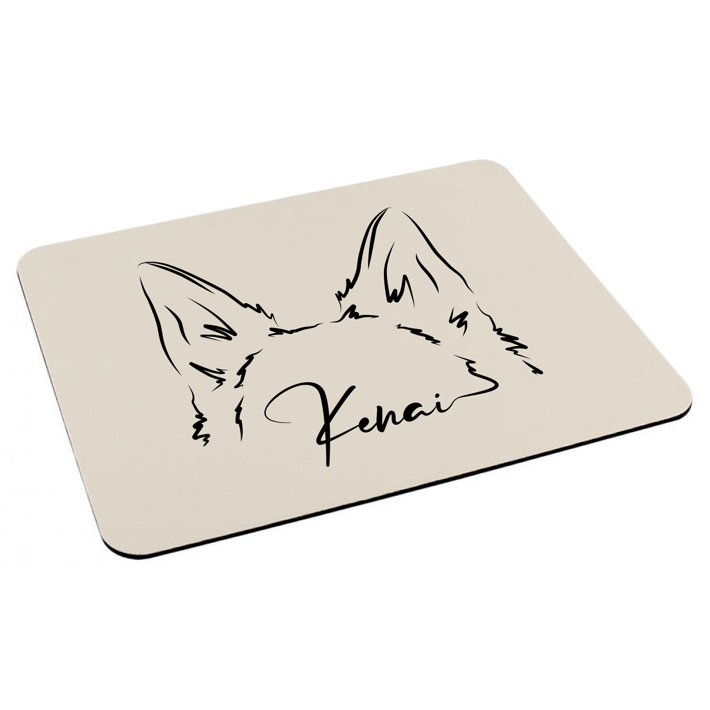 Mouse Pad Rectangular Personalizado Ilustración Minimalista Orejitas