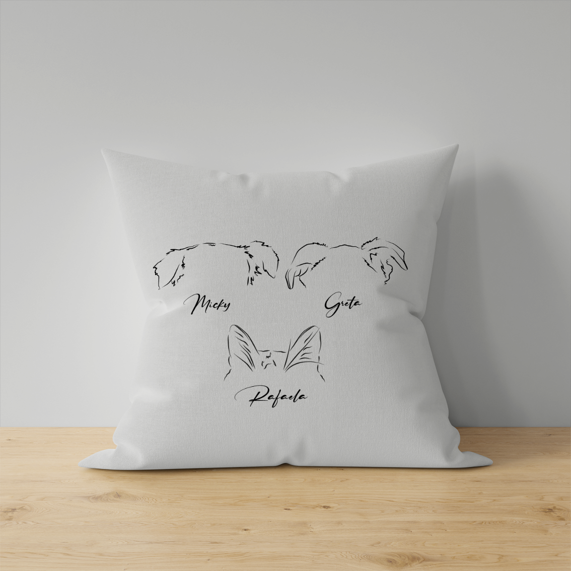 Cojín Personalizado Ilustración Minimalista Orejitas