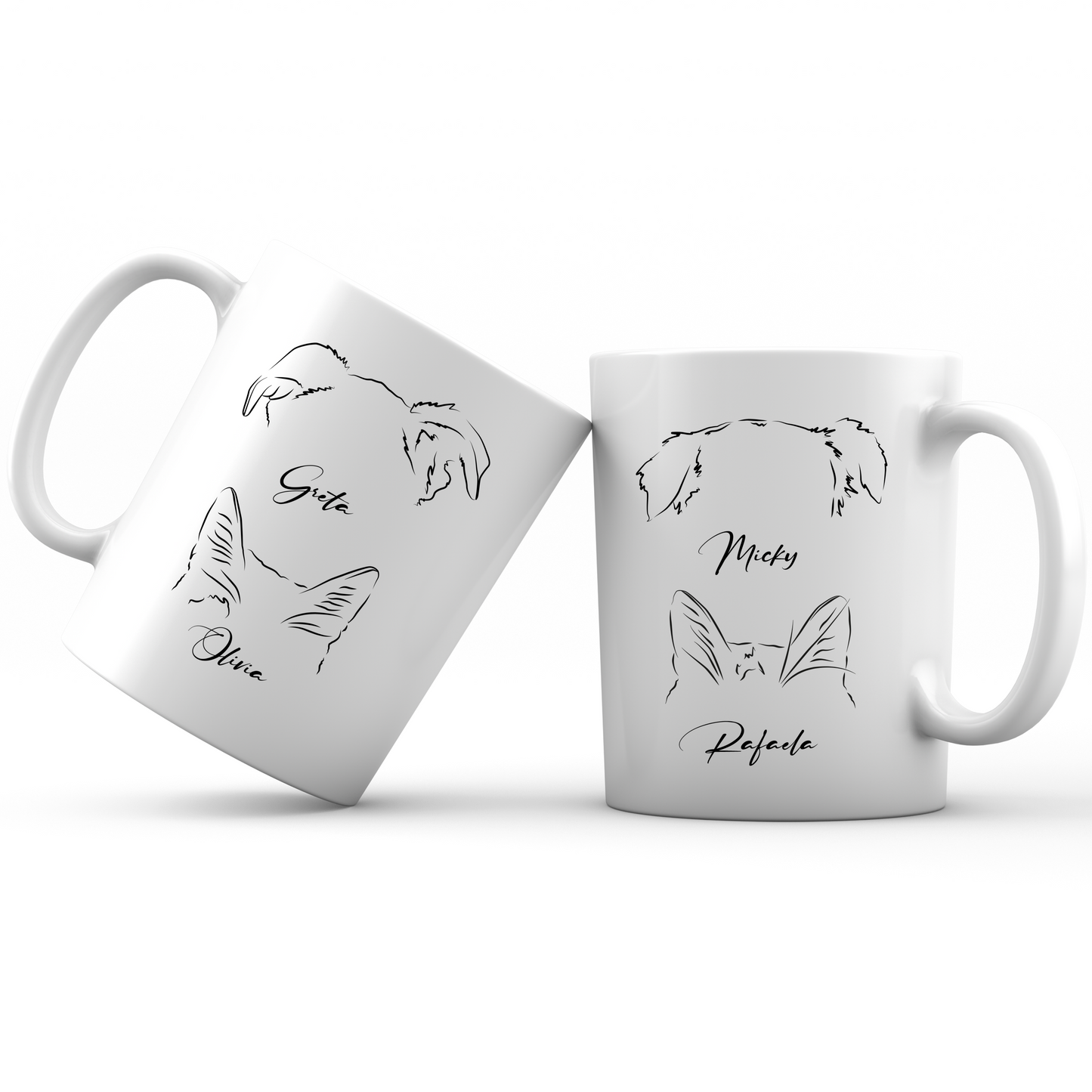 Taza Personalizada Ilustración Minimalista Orejitas