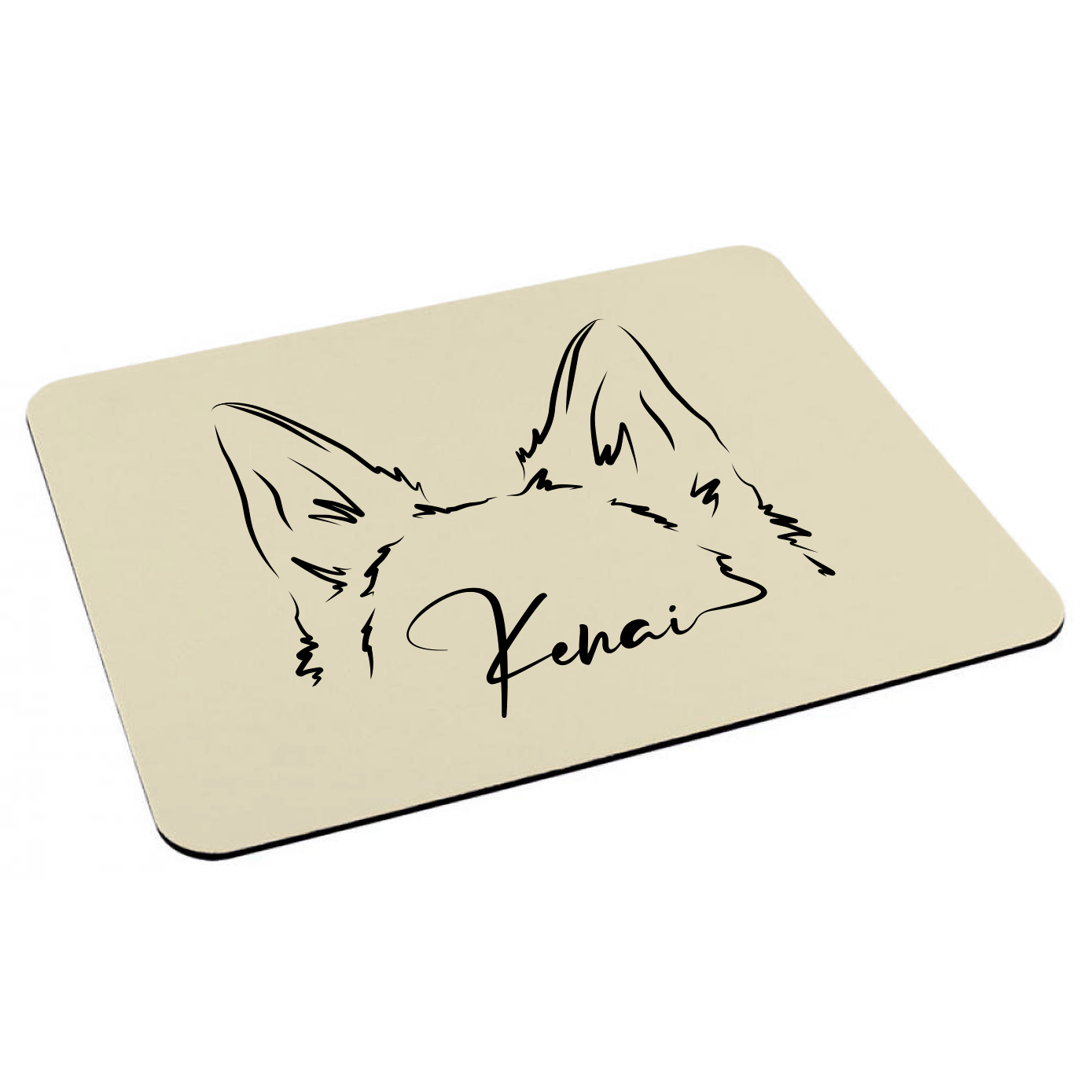 Mouse Pad Rectangular Personalizado Ilustración Minimalista Orejitas