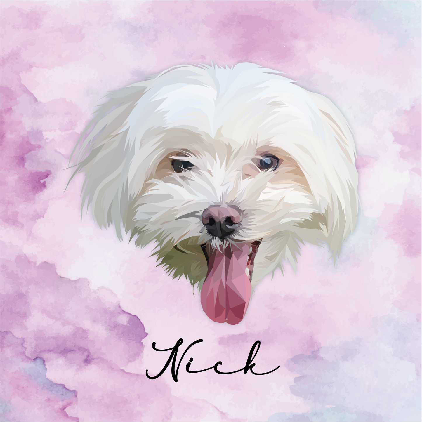 Ilustración Digital Rostro Low Poly