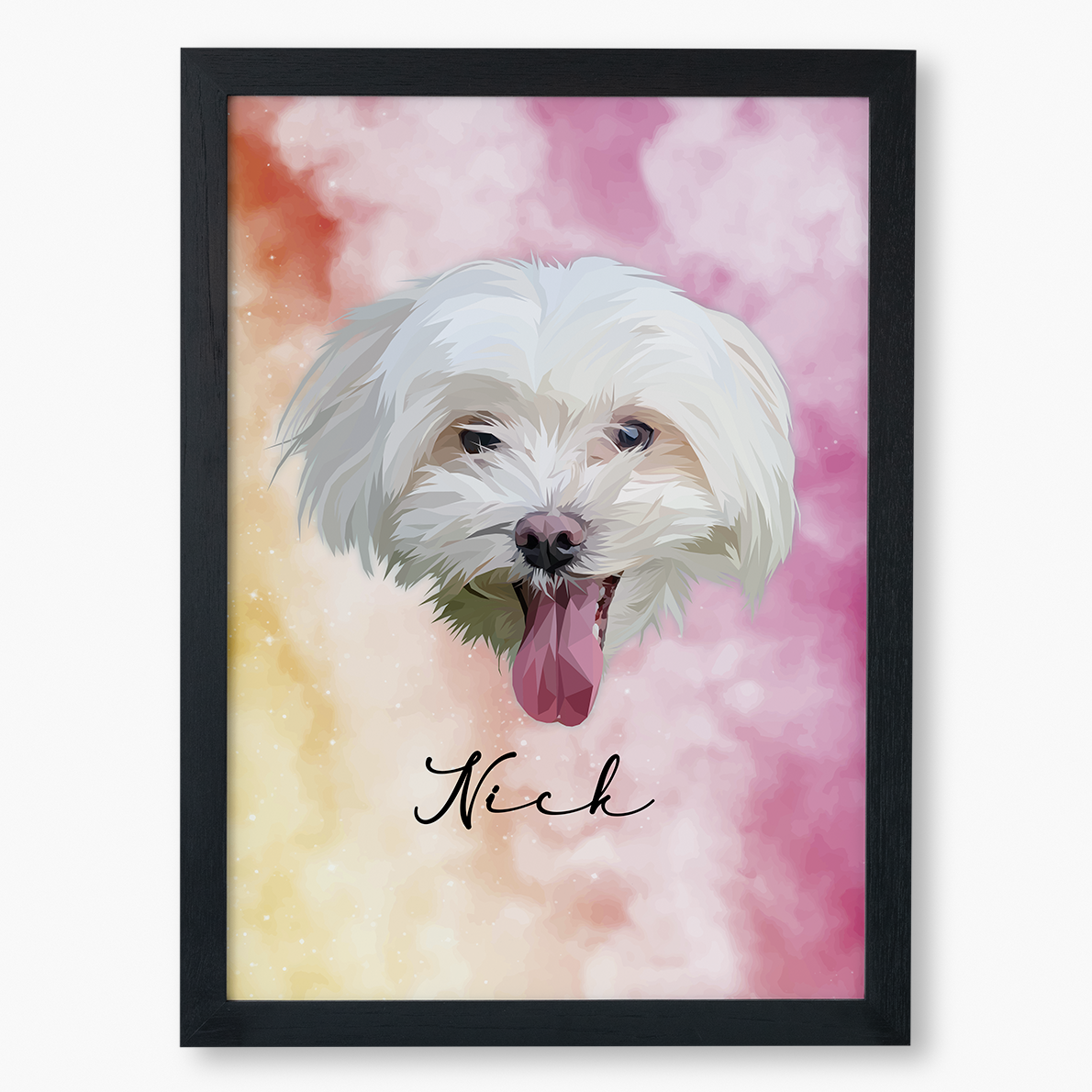 Cuadro Ilustración Rostro Low Poly