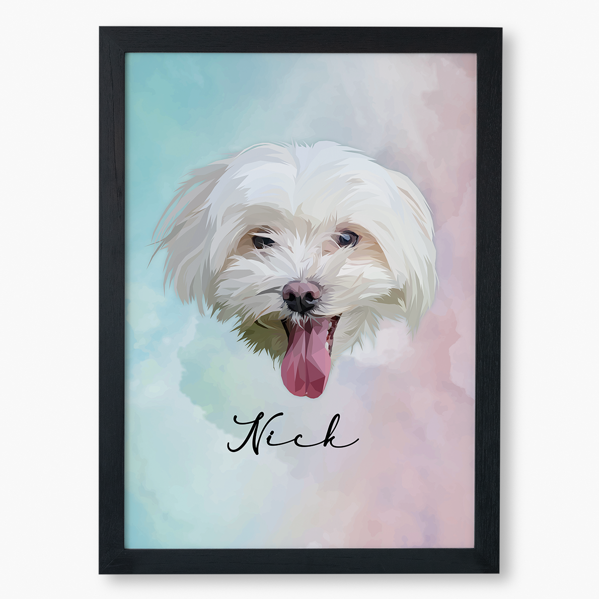 Cuadro Ilustración Rostro Low Poly