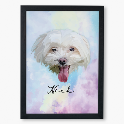 Cuadro Ilustración Rostro Low Poly