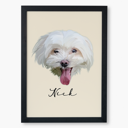 Cuadro Ilustración Rostro Low Poly