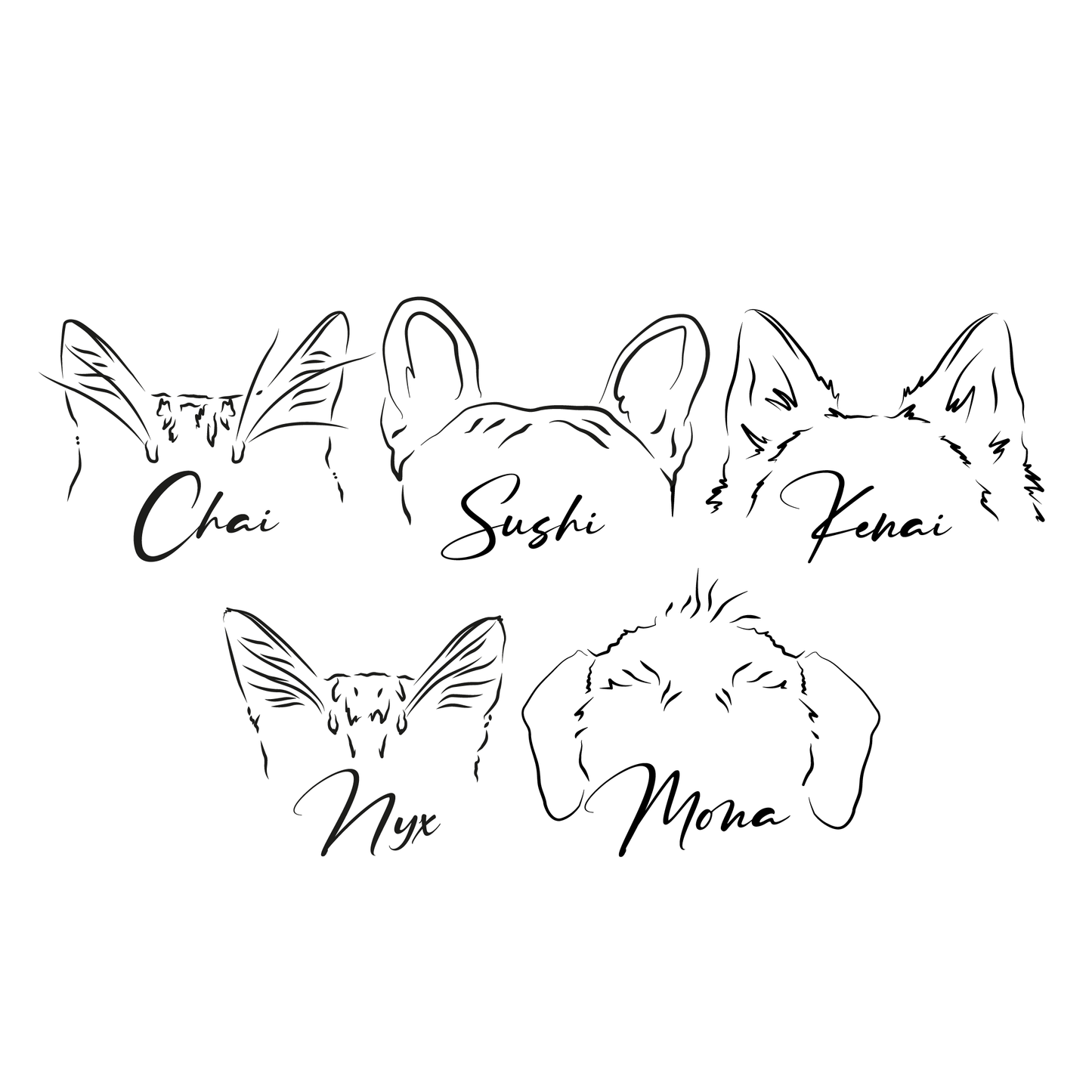 Ilustración Digital Estilo Minimalista Orejitas