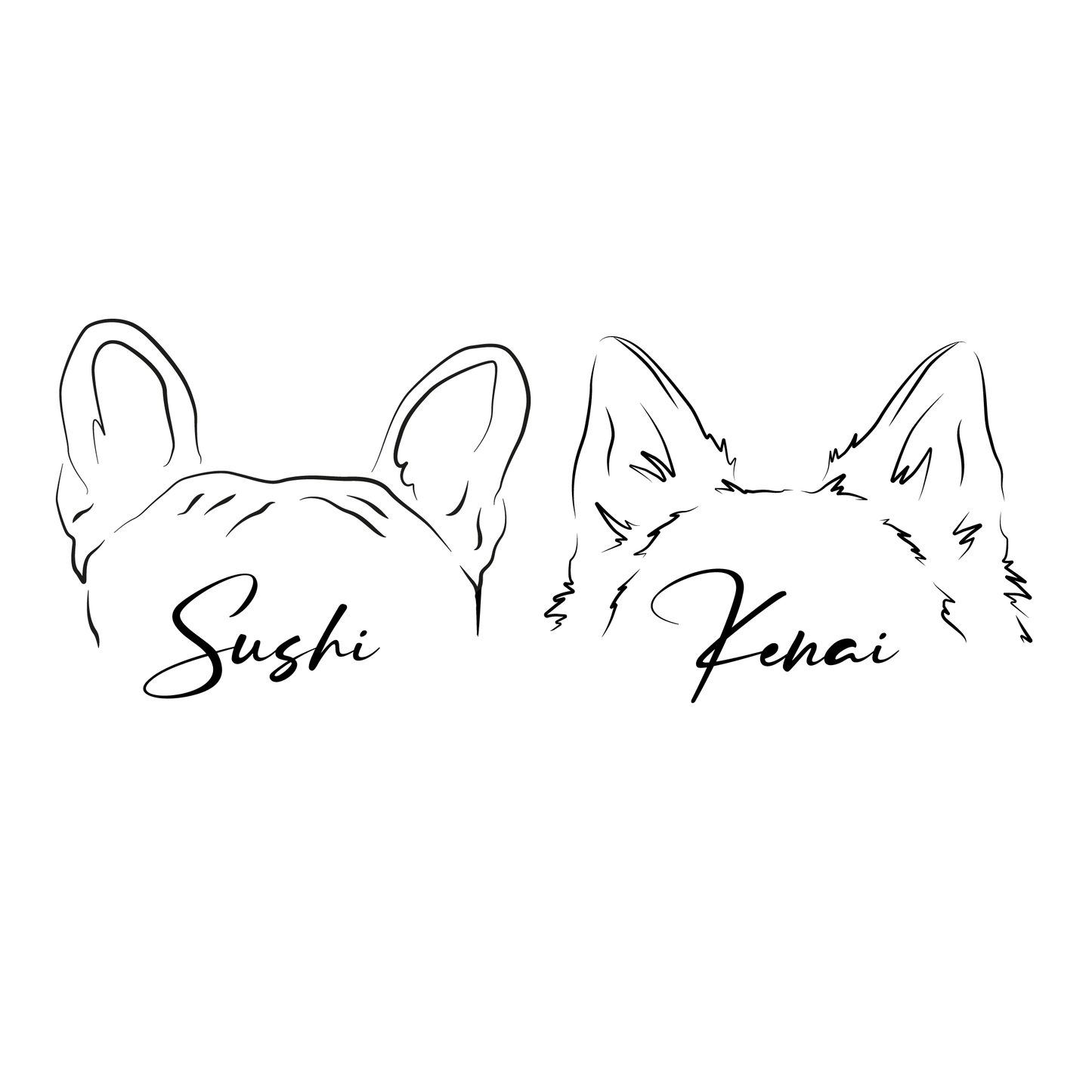 Ilustración Digital Estilo Minimalista Orejitas