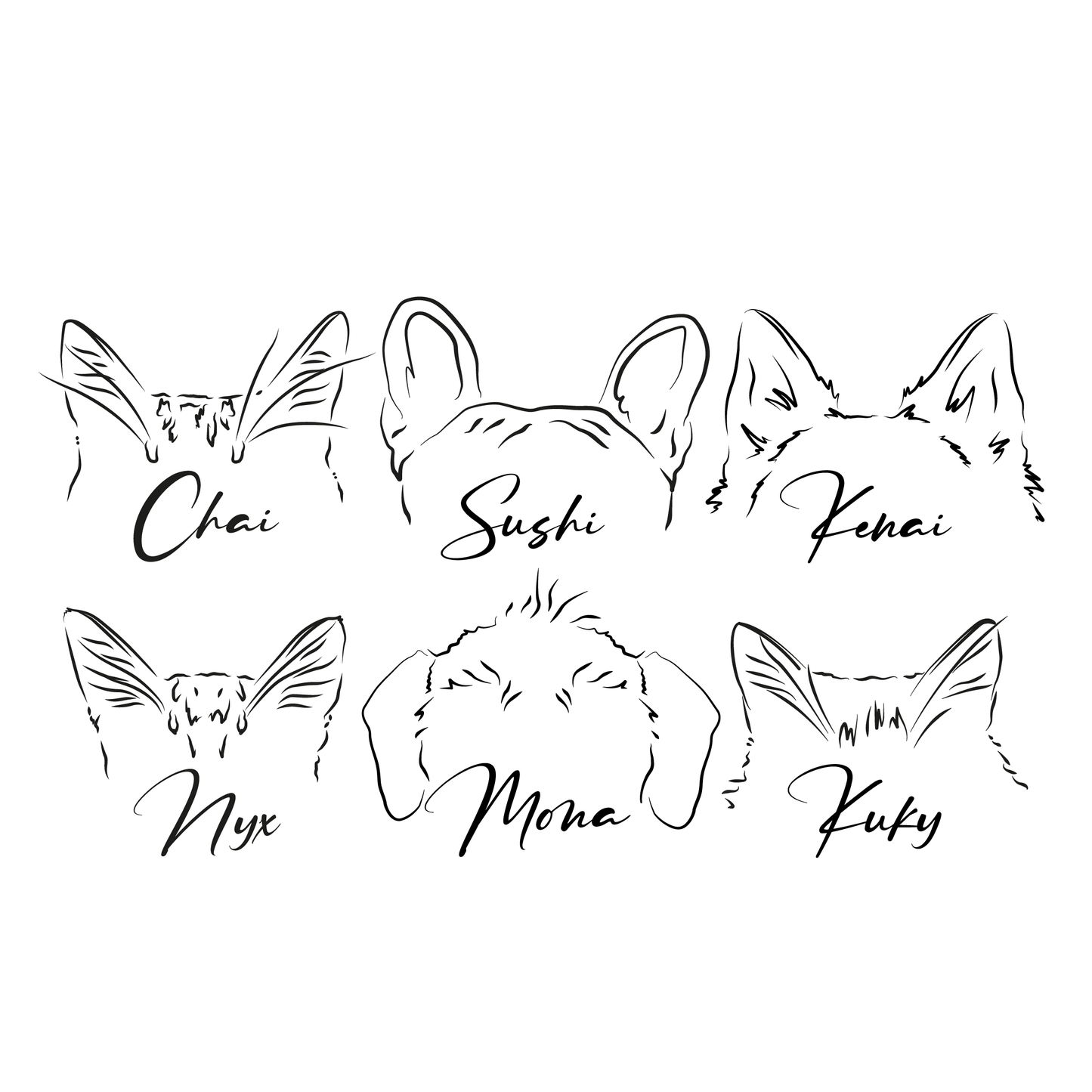 Ilustración Digital Estilo Minimalista Orejitas