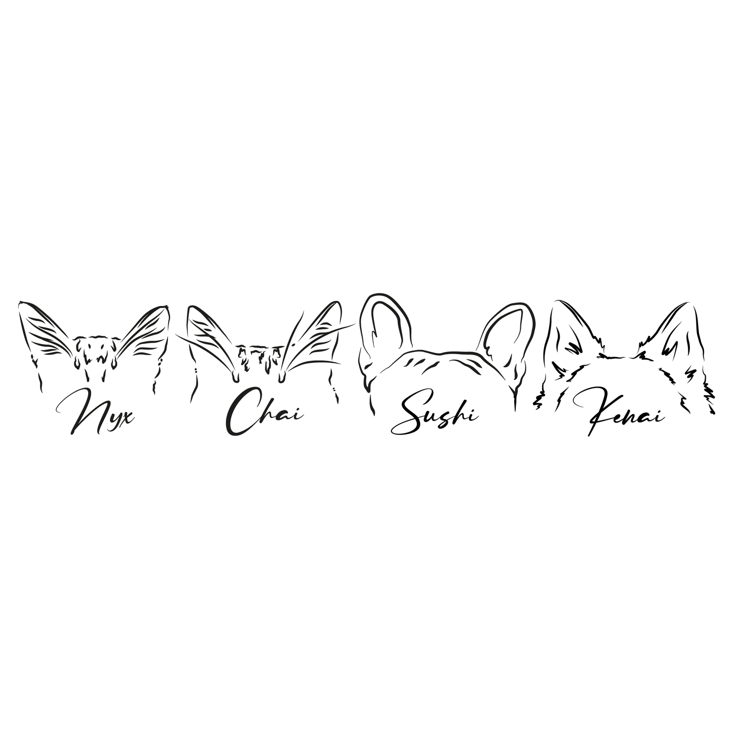 Ilustración Digital Estilo Minimalista Orejitas