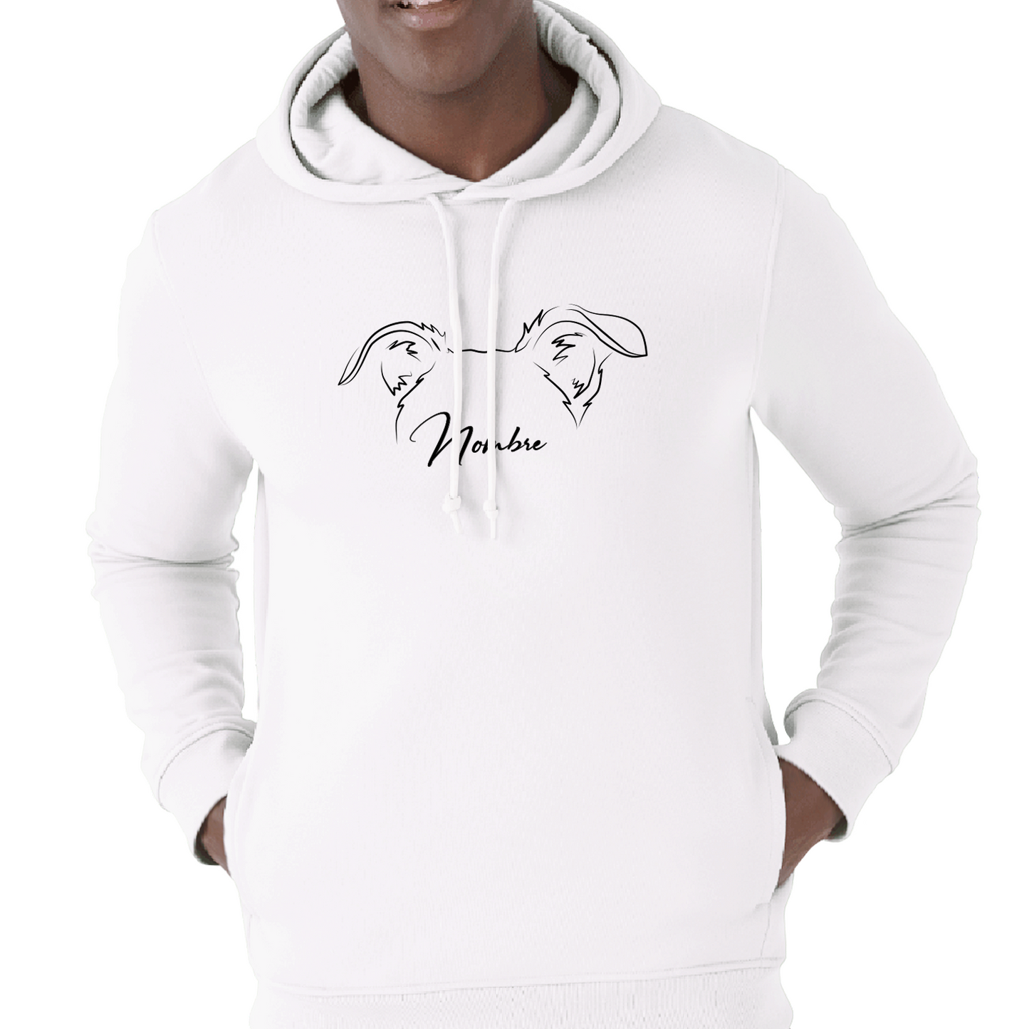 Polerón Canguro Personalizado Ilustración Minimalista Orejitas