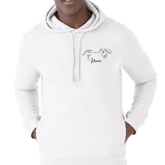 Polerón Canguro Personalizado Ilustración Minimalista Orejitas